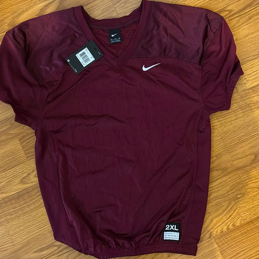 NWT Nike Youth Kids Stock Vapor Football Jersey 2XL Dark Maroon